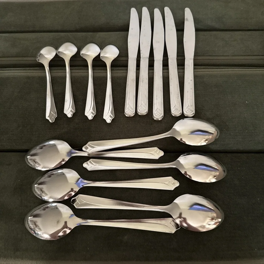 15 Pieces Vintage Ekco Silver Stainless USA Flatware KENILWORTH Silverware